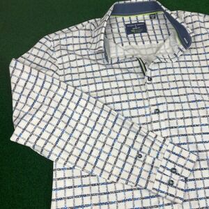 Society of Threads Mens Regular Fit Long Sleeve Button Down Shirt Size L